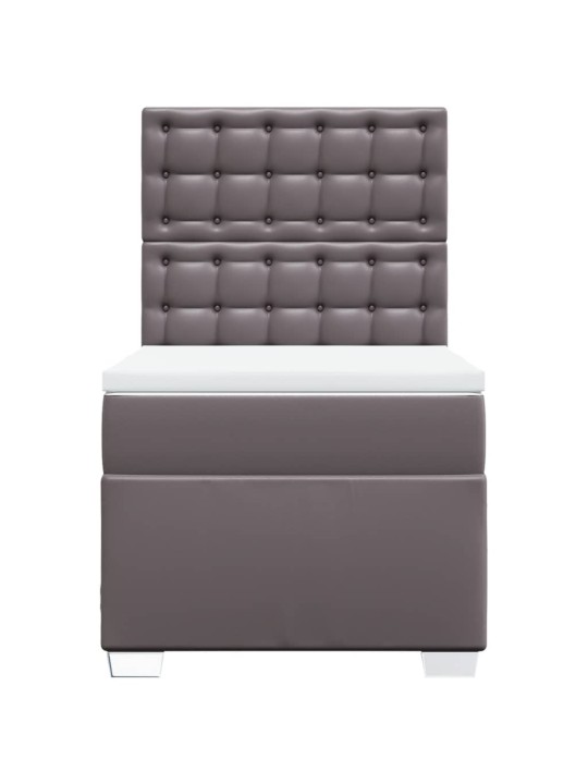 Box spring postel s matrací šedá 100x200 cm umělá kůže