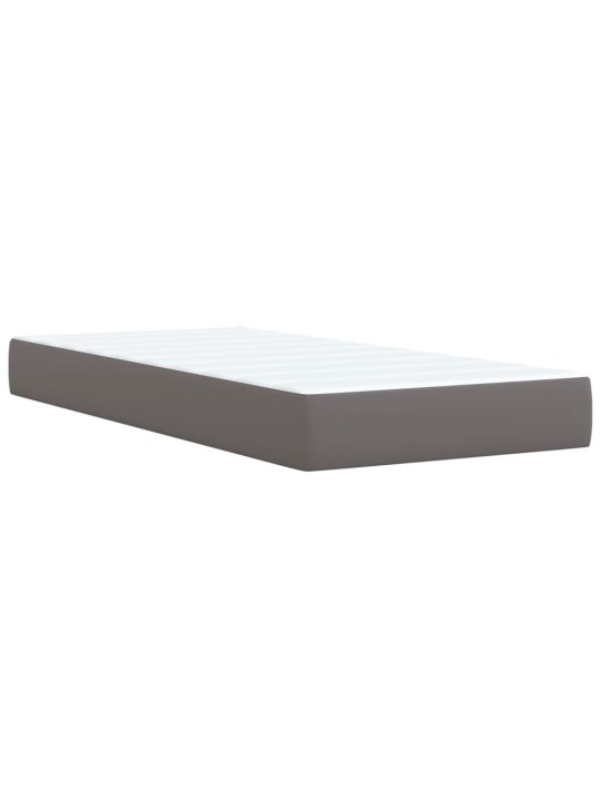 Box spring postel s matrací šedá 100x200 cm umělá kůže