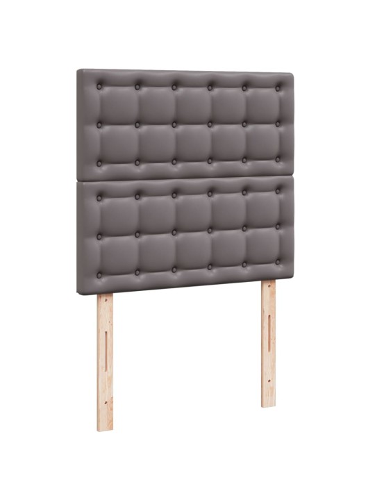 Box spring postel s matrací šedá 100x200 cm umělá kůže