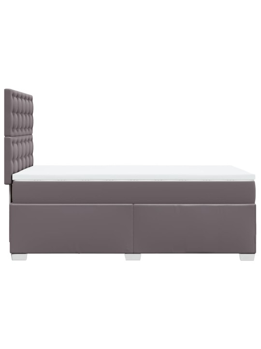 Box spring postel s matrací šedá 100x200 cm umělá kůže