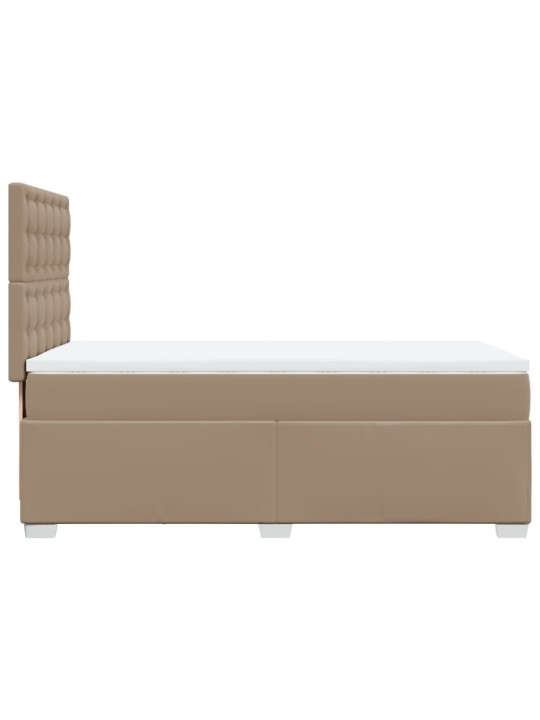 Box spring postel s matrací cappuccino 100x200 cm umělá kůže