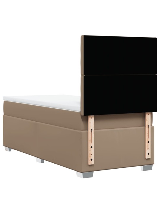 Box spring postel s matrací cappuccino 100x200 cm umělá kůže