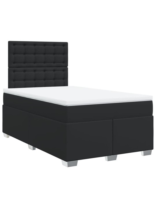 Box spring postel s matrací černá 120x190 cm umělá kůže