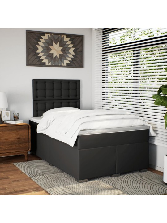Box spring postel s matrací černá 120x190 cm umělá kůže