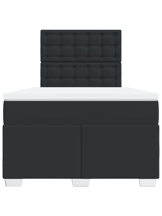 Box spring postel s matrací černá 120x190 cm umělá kůže