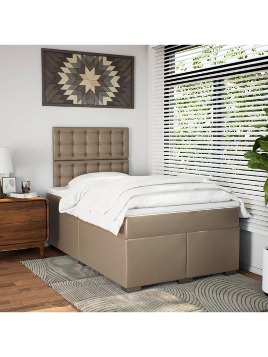 Box spring postel s matrací cappuccino 120x190 cm umělá kůže