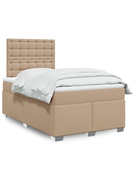 Box spring postel s matrací cappuccino 120x190 cm umělá kůže