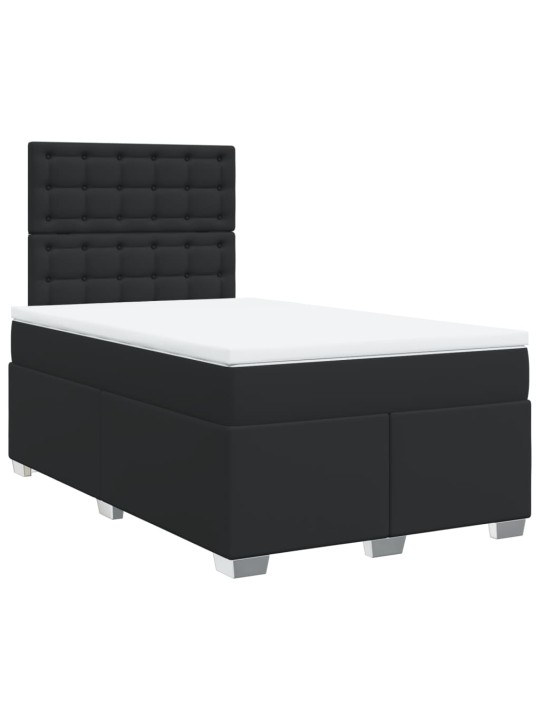 Box spring postel s matrací černá 120 x 200 cm umělá kůže