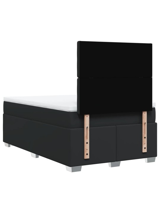 Box spring postel s matrací černá 120 x 200 cm umělá kůže