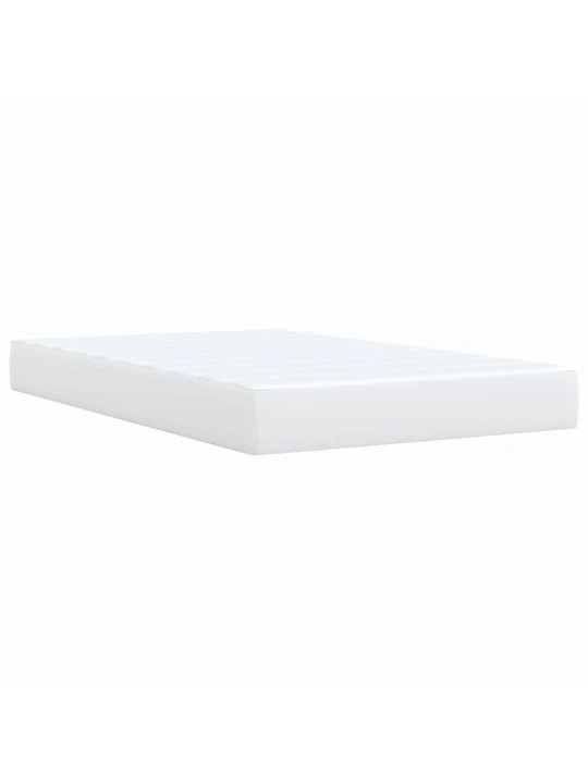 Box spring postel s matrací bílá 120x200 cm umělá kůže