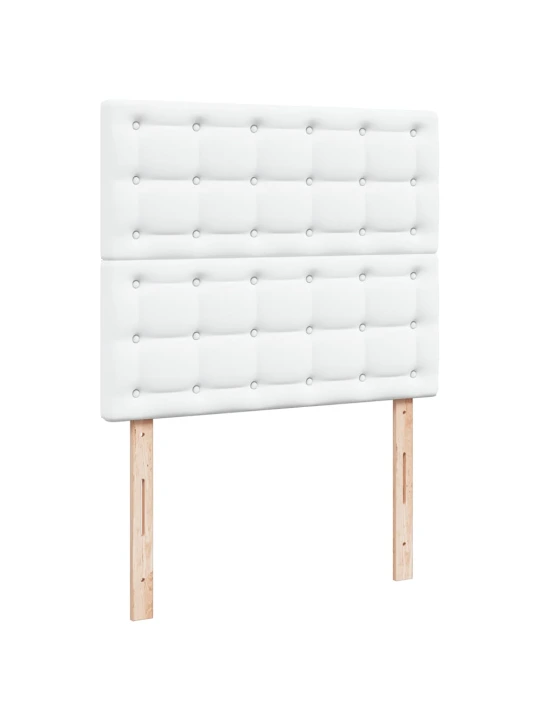 Box spring postel s matrací bílá 120x200 cm umělá kůže