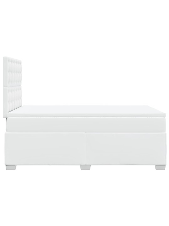 Box spring postel s matrací bílá 120x200 cm umělá kůže