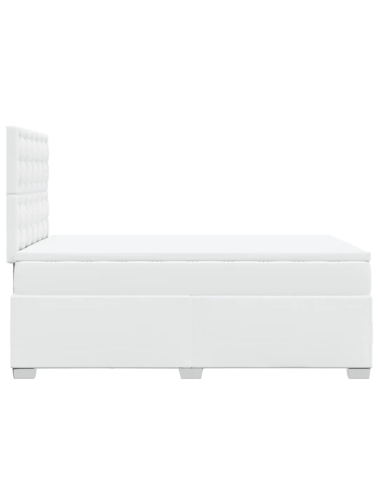 Box spring postel s matrací bílá 120x200 cm umělá kůže