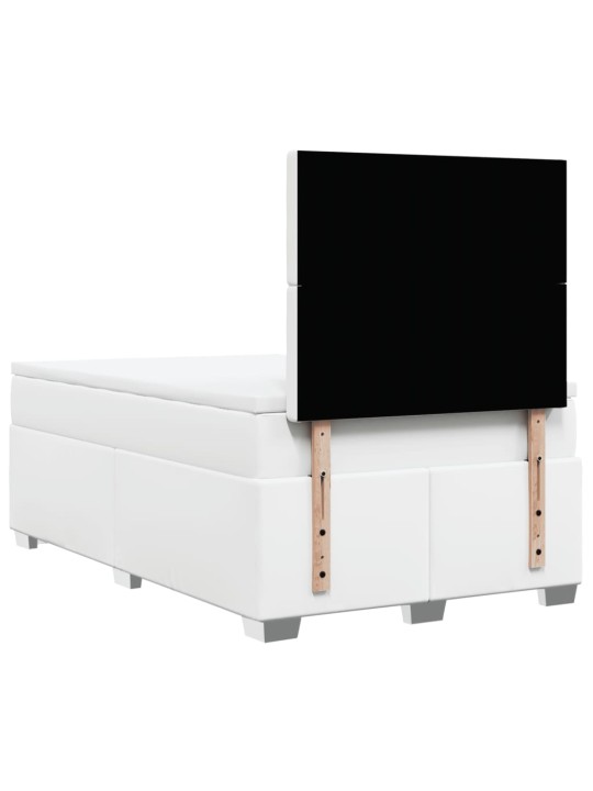 Box spring postel s matrací bílá 120x200 cm umělá kůže