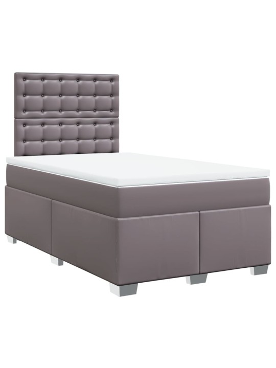 Box spring postel s matrací šedá 120x200 cm umělá kůže