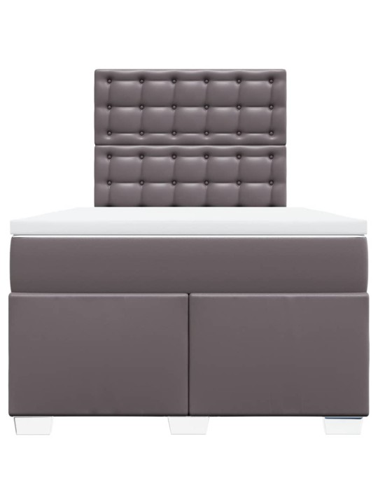 Box spring postel s matrací šedá 120x200 cm umělá kůže