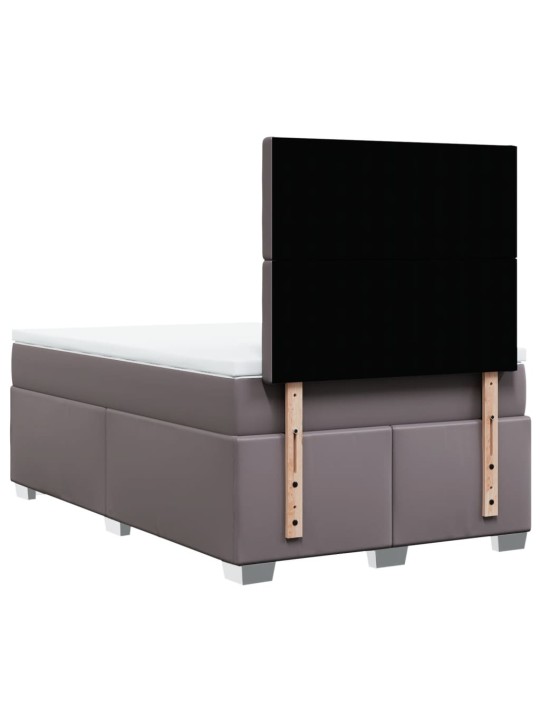 Box spring postel s matrací šedá 120x200 cm umělá kůže