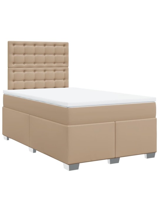 Box spring postel s matrací cappuccino 120x200 cm umělá kůže
