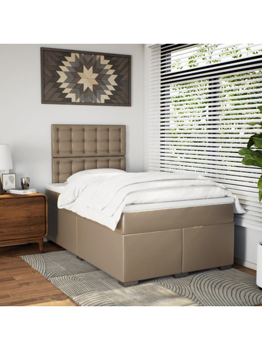 Box spring postel s matrací cappuccino 120x200 cm umělá kůže
