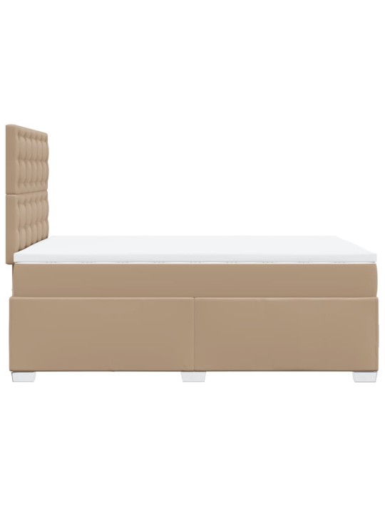 Box spring postel s matrací cappuccino 120x200 cm umělá kůže