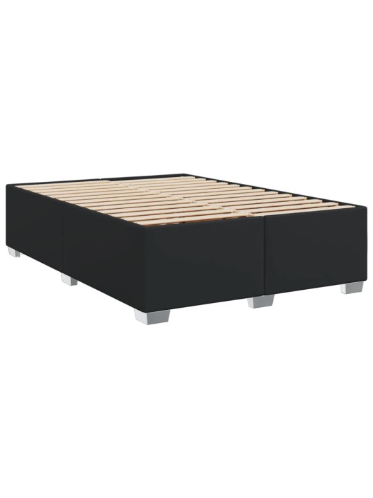 Box spring postel s matrací černá 140 x 190 cm umělá kůže