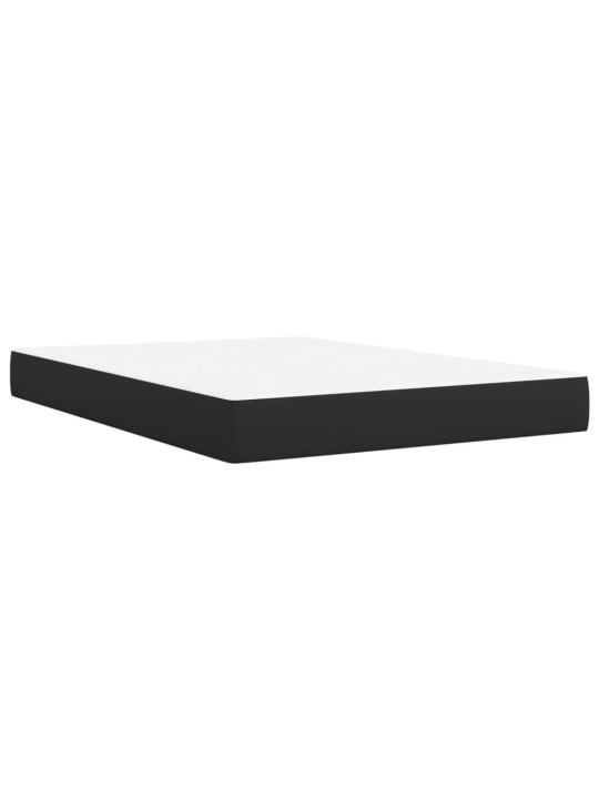 Box spring postel s matrací černá 140 x 190 cm umělá kůže