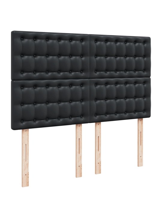 Box spring postel s matrací černá 140 x 190 cm umělá kůže