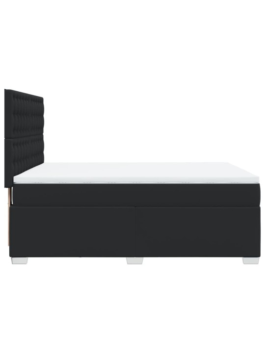 Box spring postel s matrací černá 140 x 190 cm umělá kůže