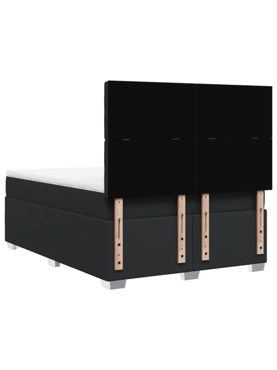Box spring postel s matrací černá 140 x 190 cm umělá kůže