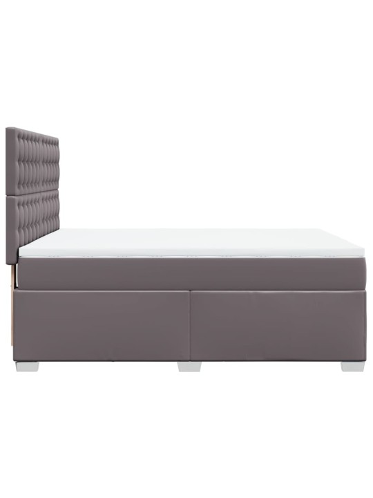 Box spring postel s matrací šedá 140 x 190 cm umělá kůže
