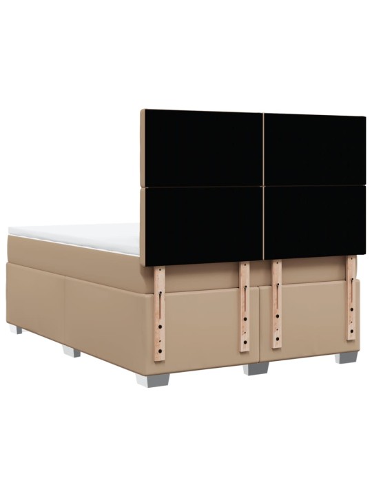 Box spring postel s matrací cappuccino 140x190 cm umělá kůže