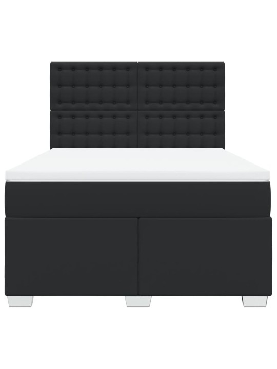 Box spring postel s matrací černá 140x200 cm umělá kůže