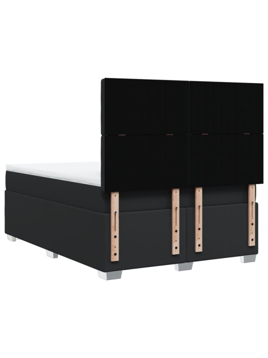 Box spring postel s matrací černá 140x200 cm umělá kůže
