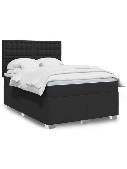 Box spring postel s matrací černá 140x200 cm umělá kůže