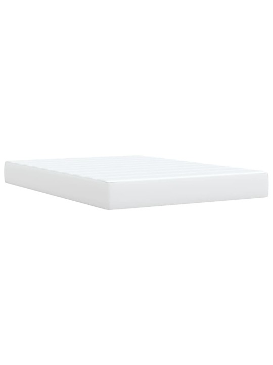 Box spring postel s matrací bílá 140x200 cm umělá kůže