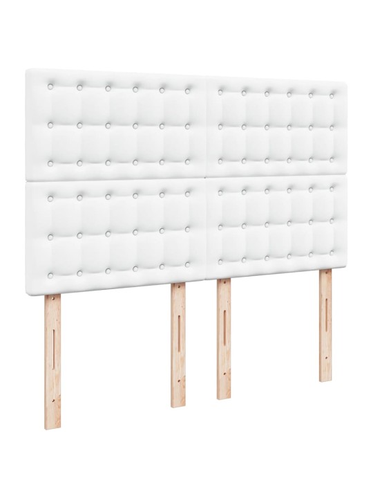 Box spring postel s matrací bílá 140x200 cm umělá kůže