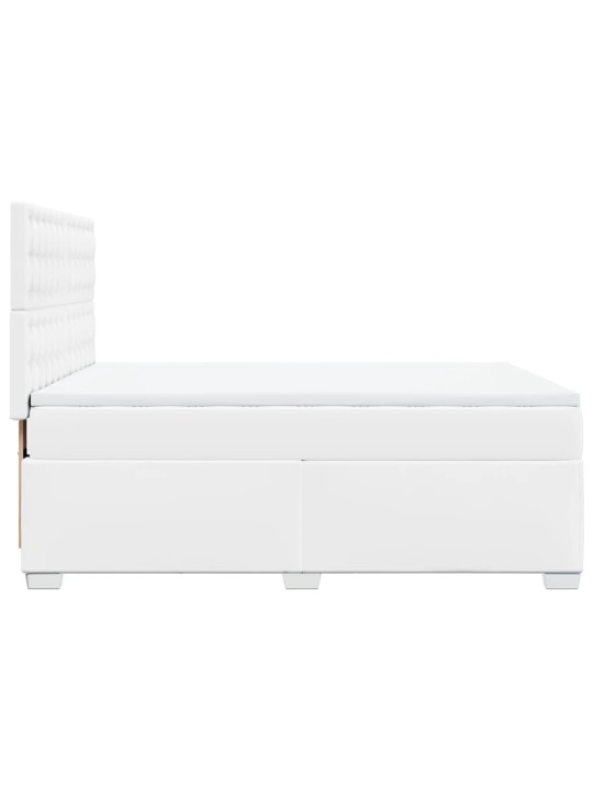 Box spring postel s matrací bílá 140x200 cm umělá kůže