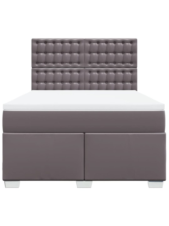 Box spring postel s matrací šedá 140x200 cm umělá kůže