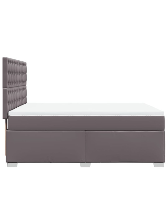 Box spring postel s matrací šedá 140x200 cm umělá kůže