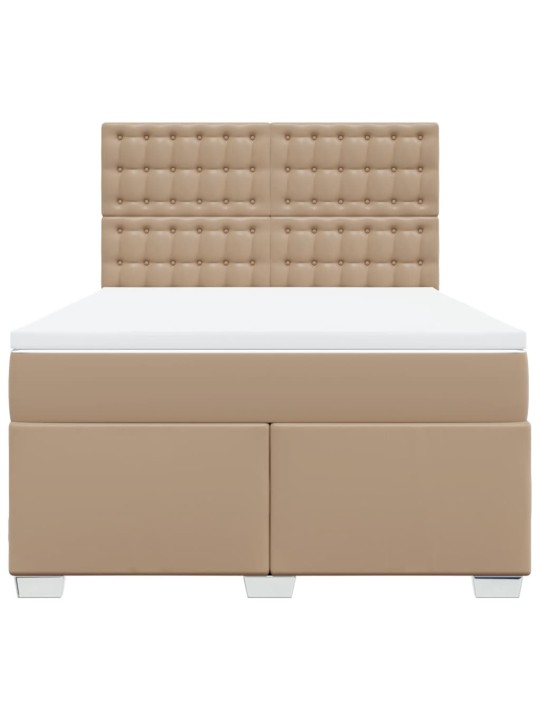Box spring postel s matrací cappuccino 140x200 cm umělá kůže