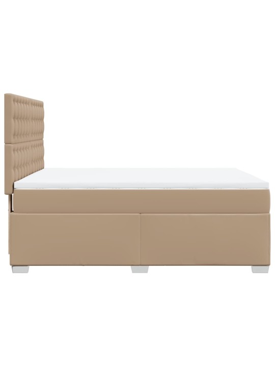 Box spring postel s matrací cappuccino 140x200 cm umělá kůže