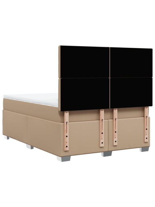 Box spring postel s matrací cappuccino 140x200 cm umělá kůže