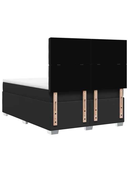 Box spring postel s matrací černá 160x200 cm umělá kůže