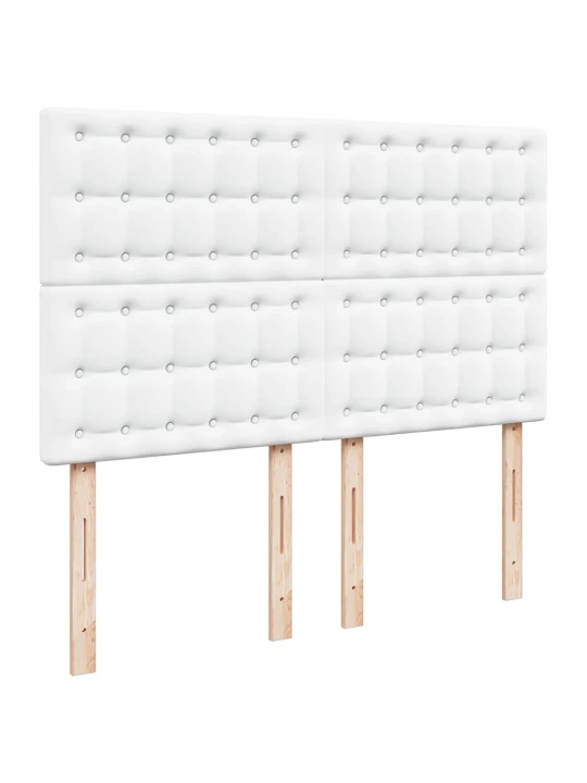 Box spring postel s matrací bílá 160x200 cm umělá kůže