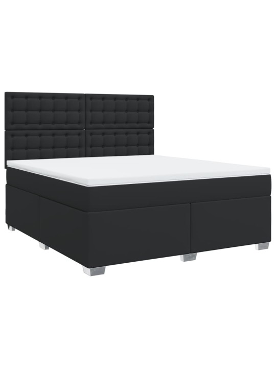 Box spring postel s matrací černá 180x200 cm umělá kůže