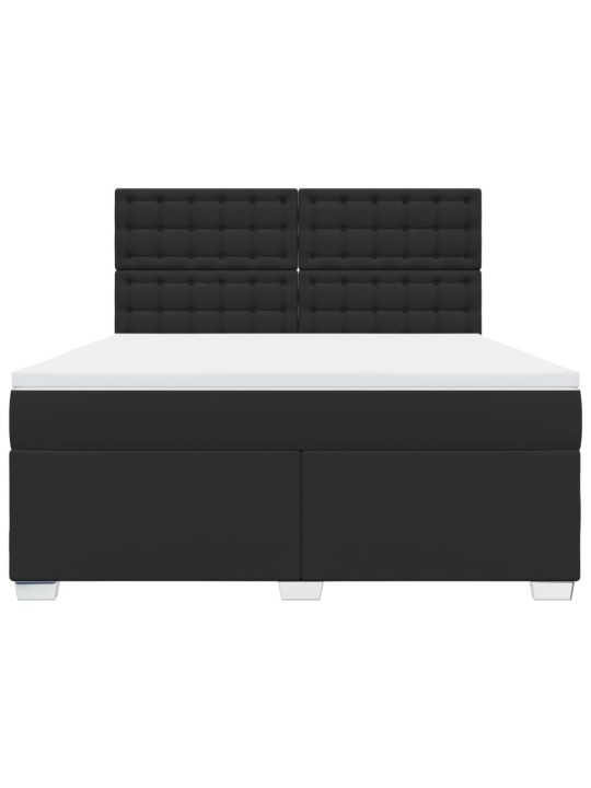 Box spring postel s matrací černá 180x200 cm umělá kůže