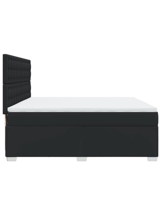 Box spring postel s matrací černá 180x200 cm umělá kůže