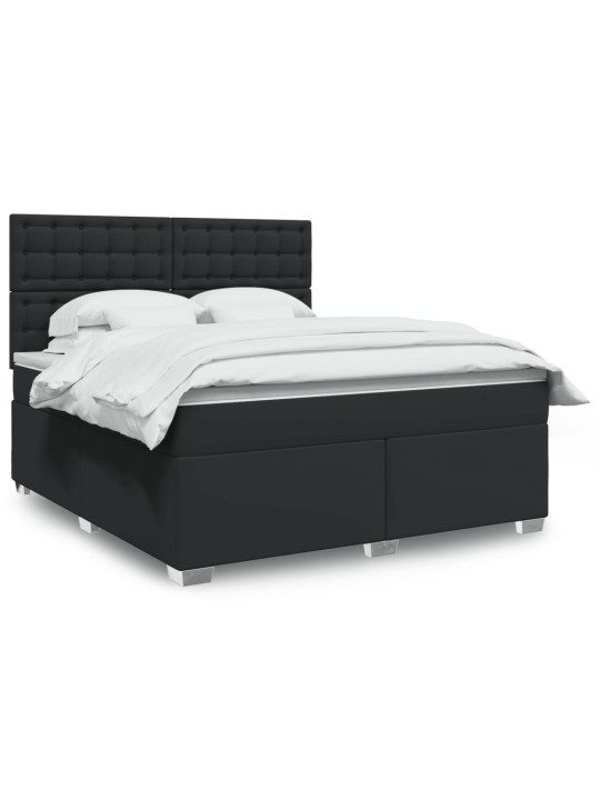 Box spring postel s matrací černá 180x200 cm umělá kůže