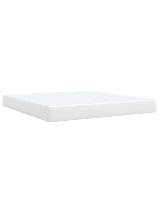 Box spring postel s matrací bílá 180x200 cm umělá kůže