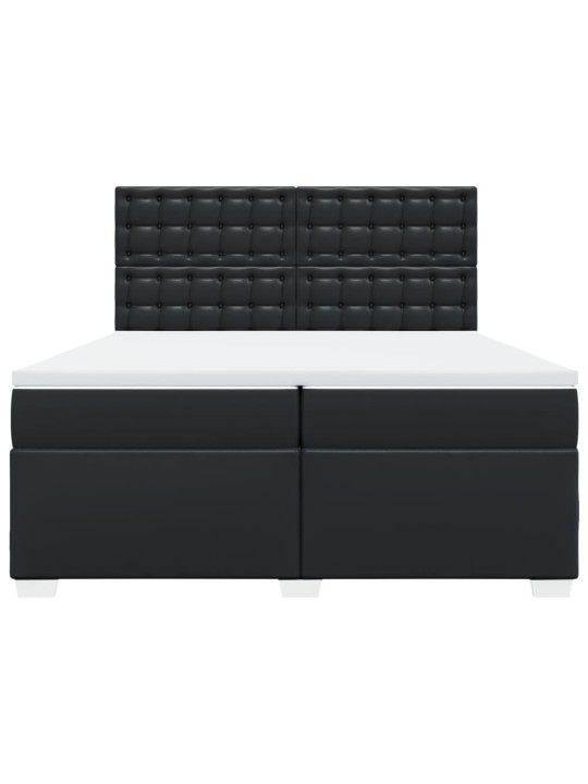 Box spring postel s matrací černá 200x200 cm umělá kůže
